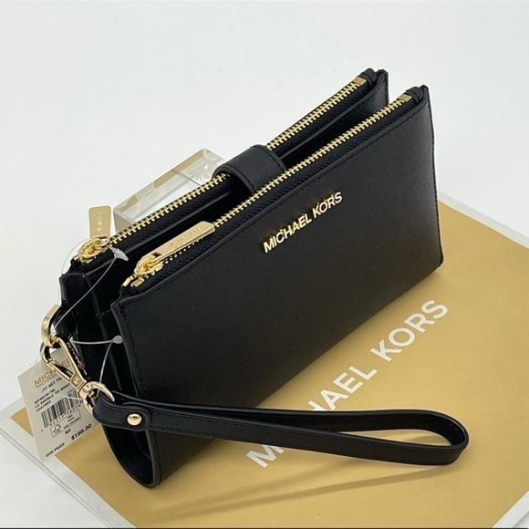 Michael Kors Large Double Zip Wallet Wristlet Leather - Picture 5 of 10